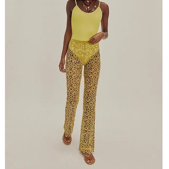 NWT FP x Norma Kamali Lace Boot Pants - Picture 1 of 7